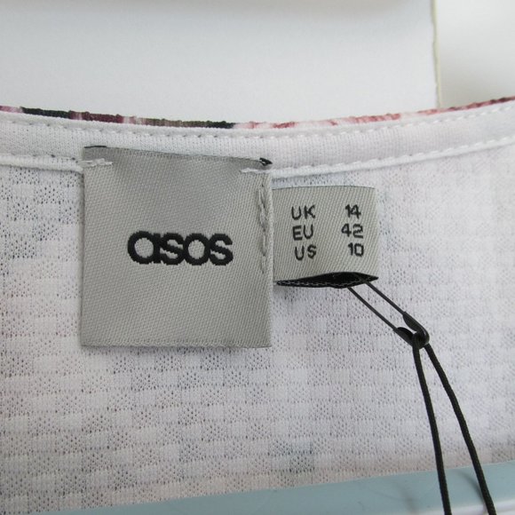 Asos Roses Floral Fit and Flare Skater Tennis Dress Size 10 - Picture 5 of 9